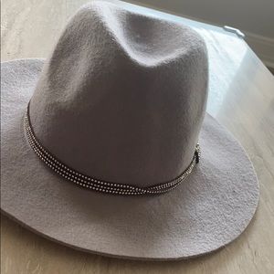Grey embellished hat
